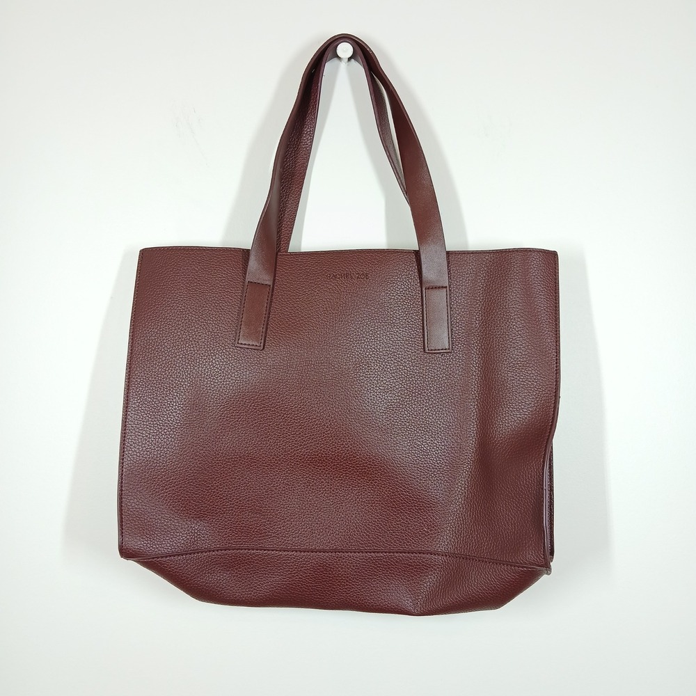 Rachel Zoe Tote Bag Women Brown Faux Leather Large Shopper Work Office
